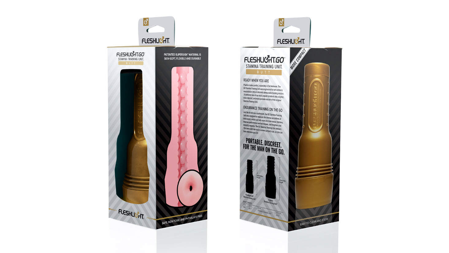 Fleshlight GO STU Butt masturbator gold case pink sleeve
