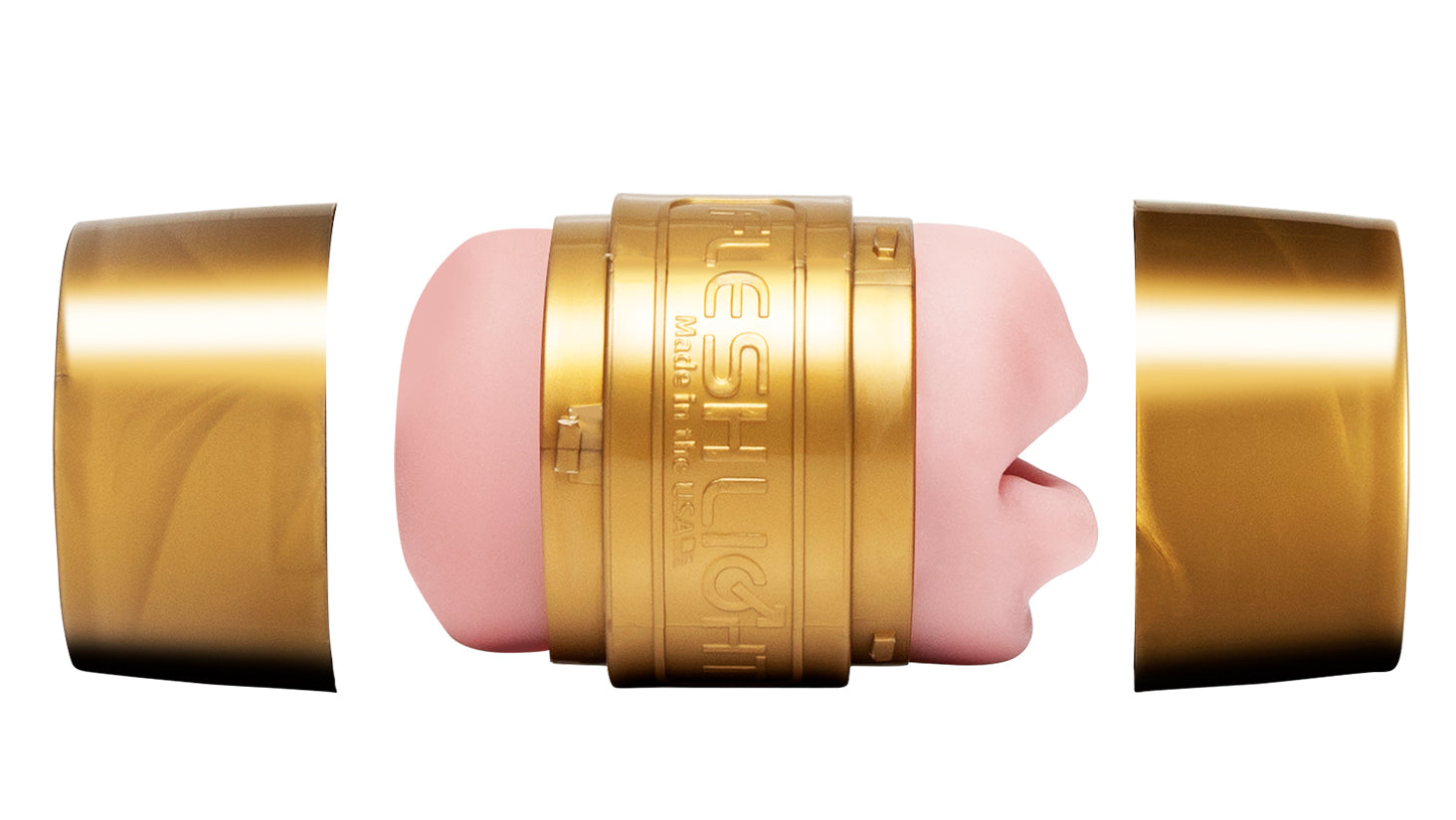Fleshlight Quickshot STU Butt/Mouth gold case pink sleeve