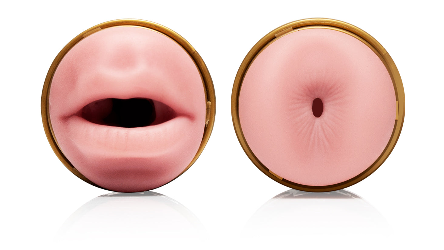Fleshlight Quickshot STU Butt/Mouth gold case pink sleeve