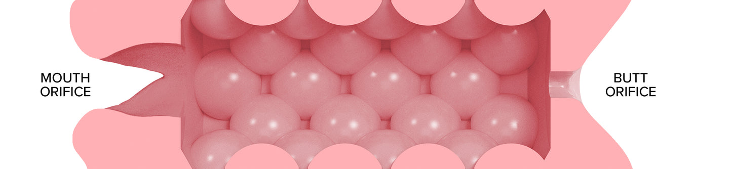 Compact open-ended male sex toy with STU texture