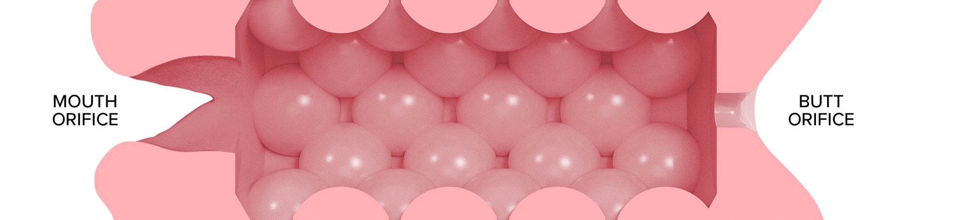 Compact open-ended male sex toy with STU texture